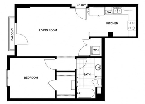 A02 Floor Plan at Candara at Hancock Park Apartments in Los Angeles CA
